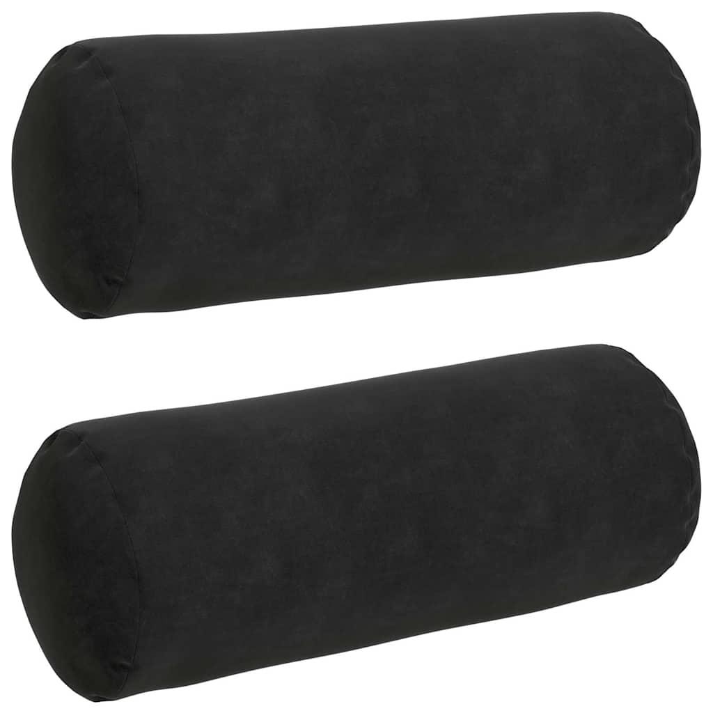 Cuscini a rullo 2 pcs Nero Ø 15 x 40 cm Tessuto in Cords