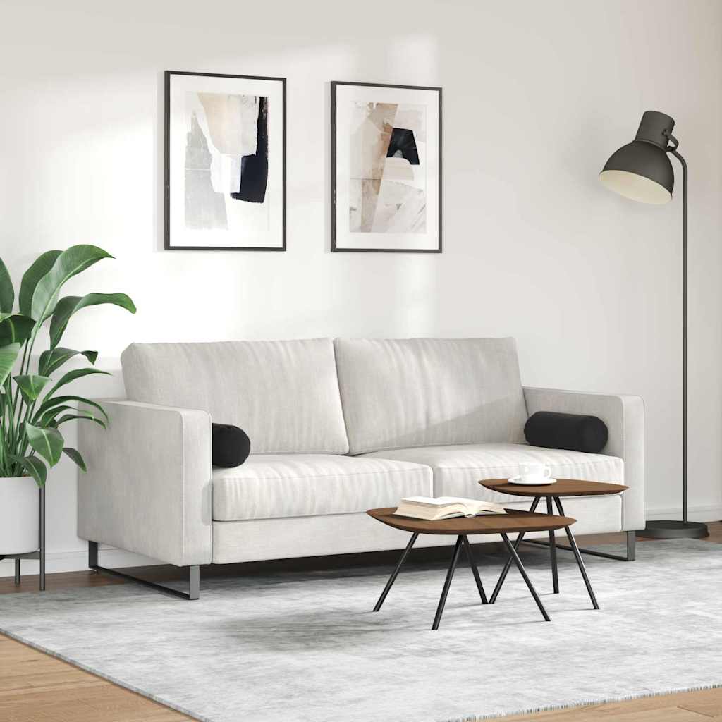 Cuscini a rullo 2 pcs Nero Ø 15 x 40 cm Tessuto in Cords