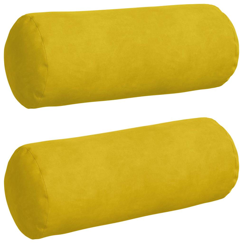 Cuscini a rullo 2 pcs Giallo Ø 15 x 40 cm Tessuto in Cords