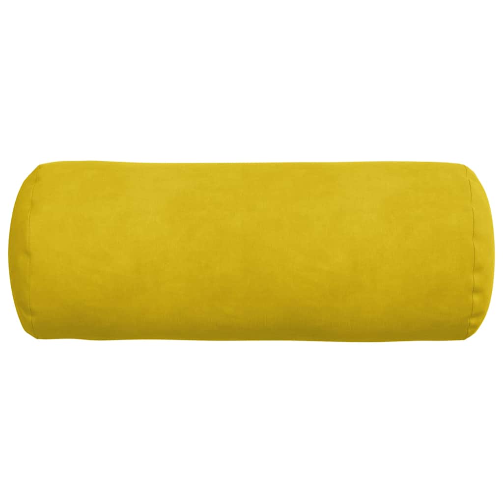 Cuscini a rullo 2 pcs Giallo Ø 15 x 40 cm Tessuto in Cords