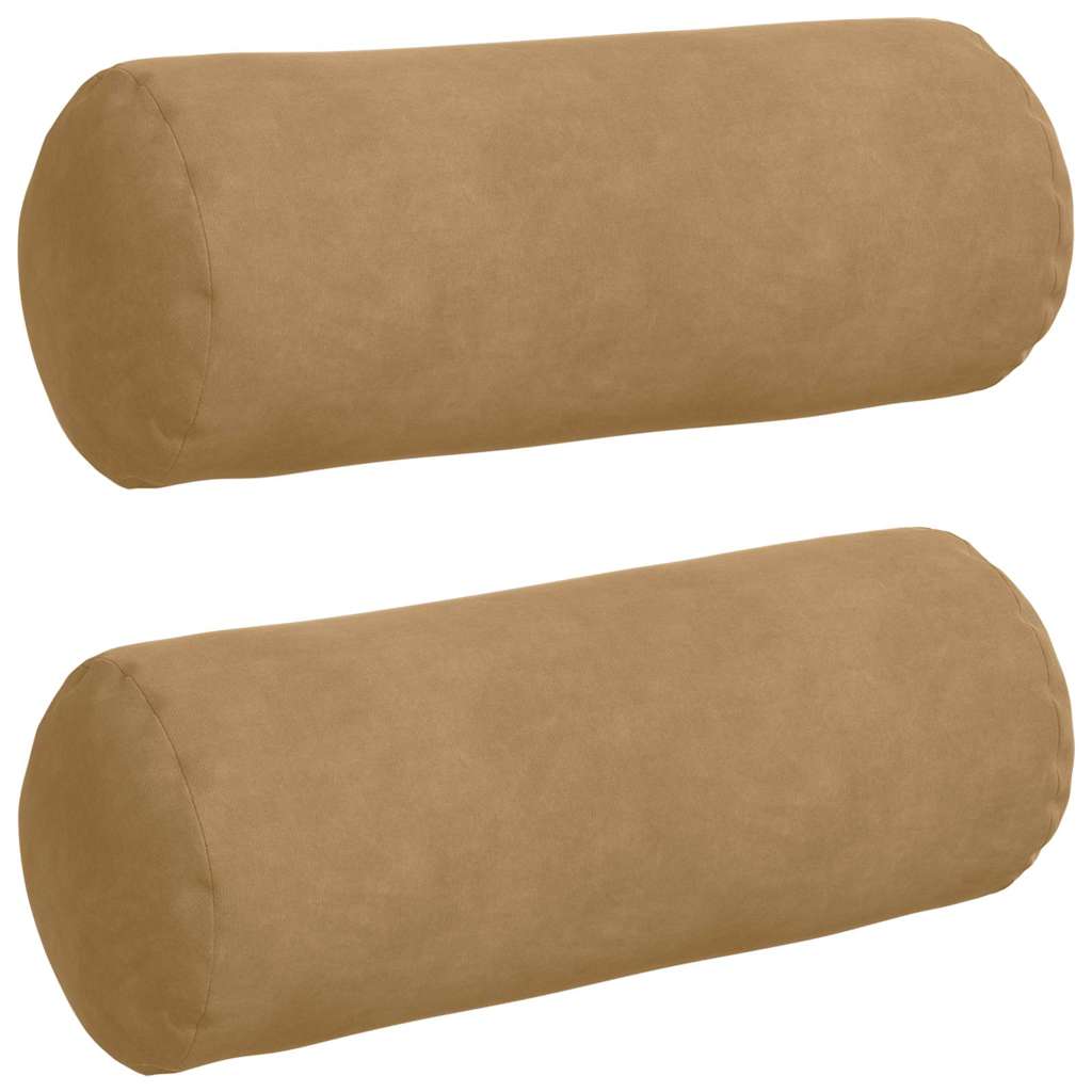 Cuscini a rullo 2 pcs Marrone Ø 15 x 40 cm Tessuto in Cords