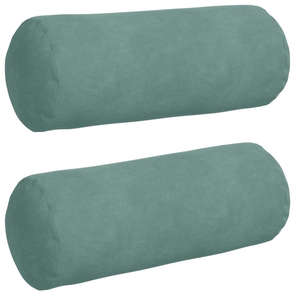 Cuscini a rullo 2 pcs Verde Mare Ø 15 x 40 cm Tessuto in Cords