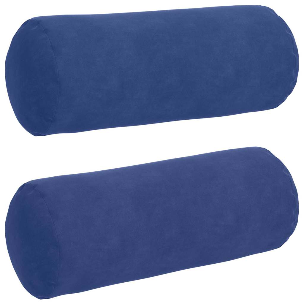 Cuscini a rullo 2 pcs Blu Polizia Ø 15 x 40 cm Tessuto in Cords