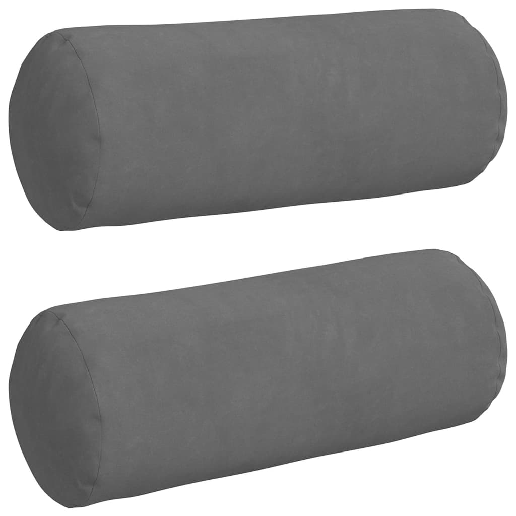 Cuscini a rullo 2 pcs Grigio scuro Ø 15 x 40 cm