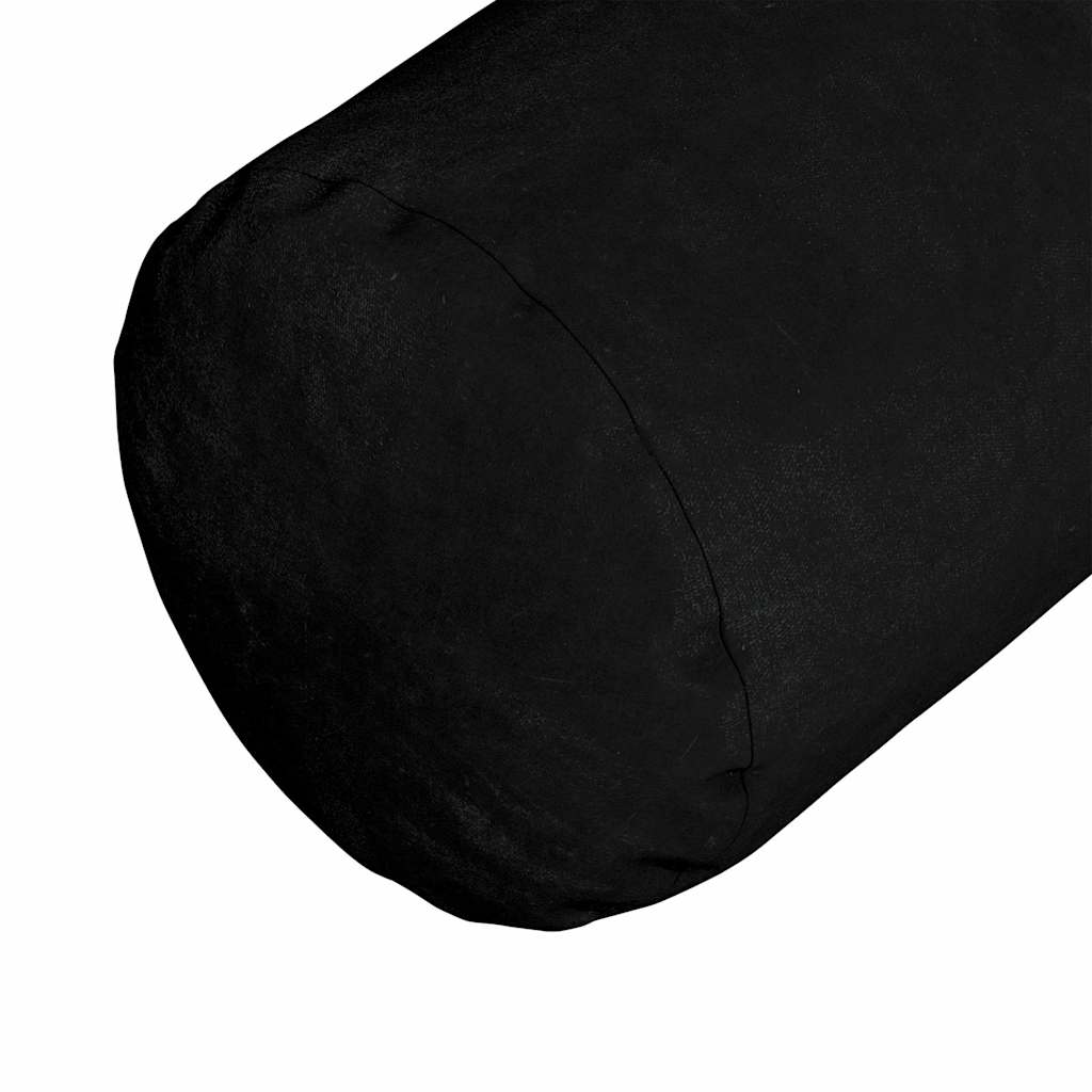 Cuscini a rullo 2 pcs Nero Ø 15 x 40 cm Tessuto in Microfibra