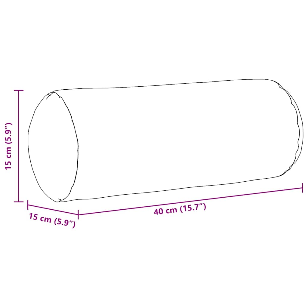 Cuscini a rullo 2 pcs Crema Ø 15 x 40 cm Tessuto in Microfibra