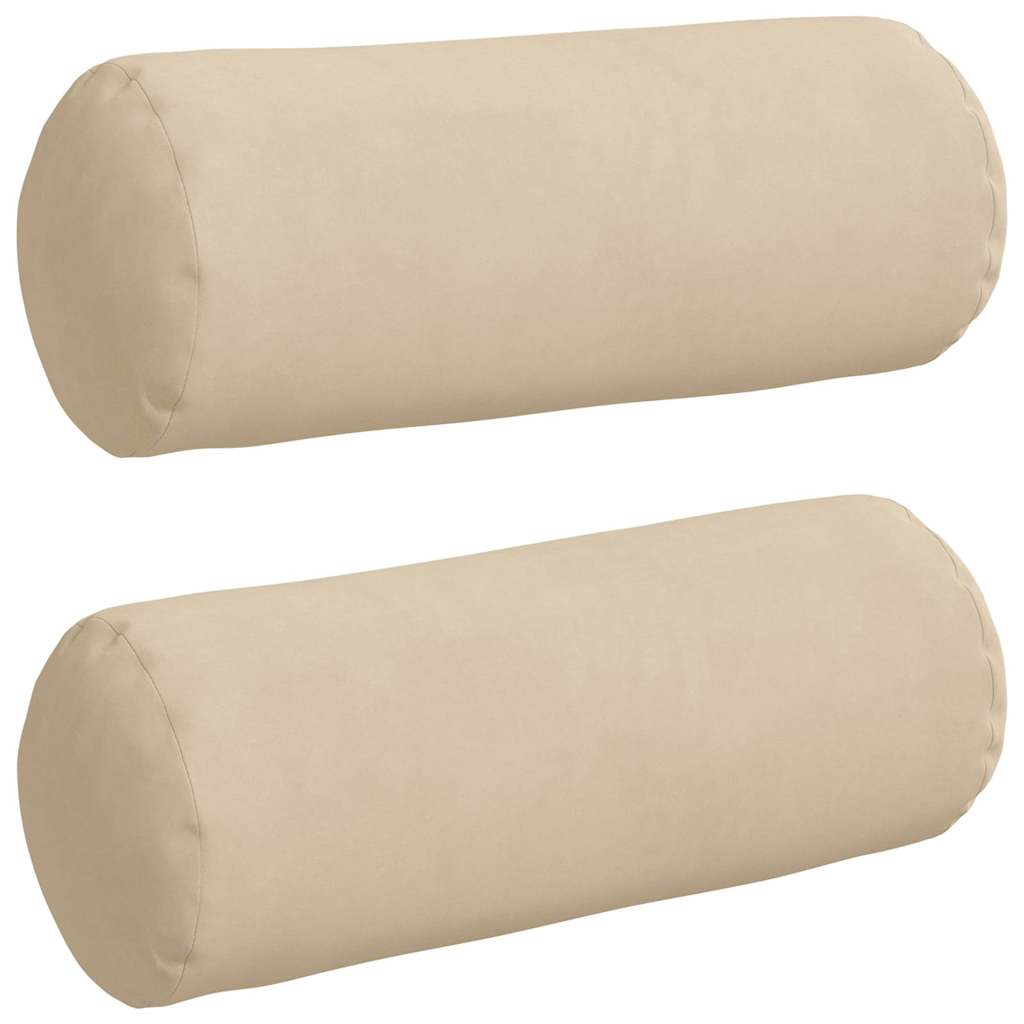 Cuscini a rullo 2 pcs Crema Ø 15 x 40 cm Tessuto in Microfibra