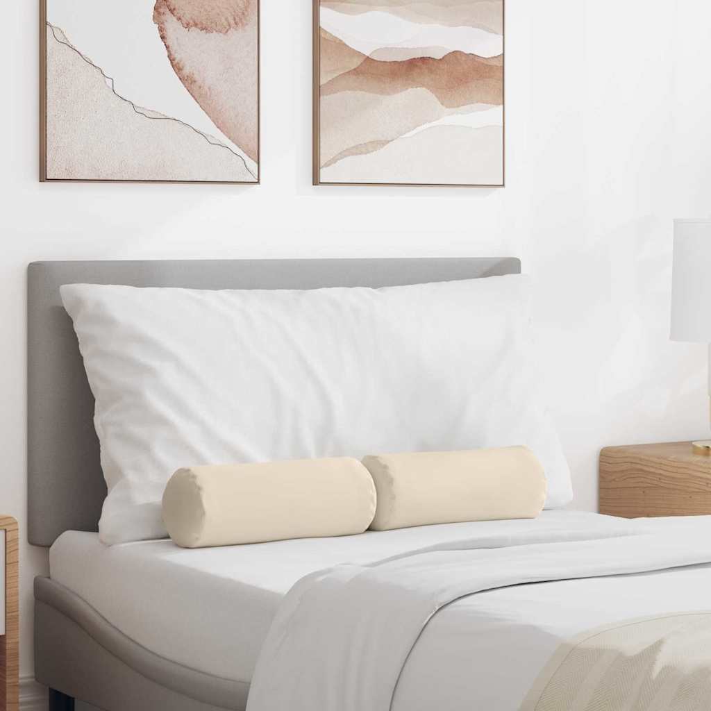 Cuscini a rullo 2 pcs Beige Ø 15 x 40 cm Tessuto in Microfibra