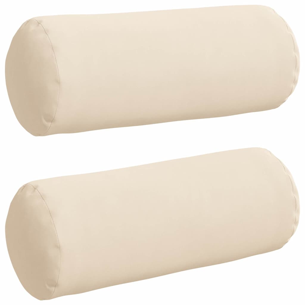 Cuscini a rullo 2 pcs Beige Ø 15 x 40 cm Tessuto in Microfibra