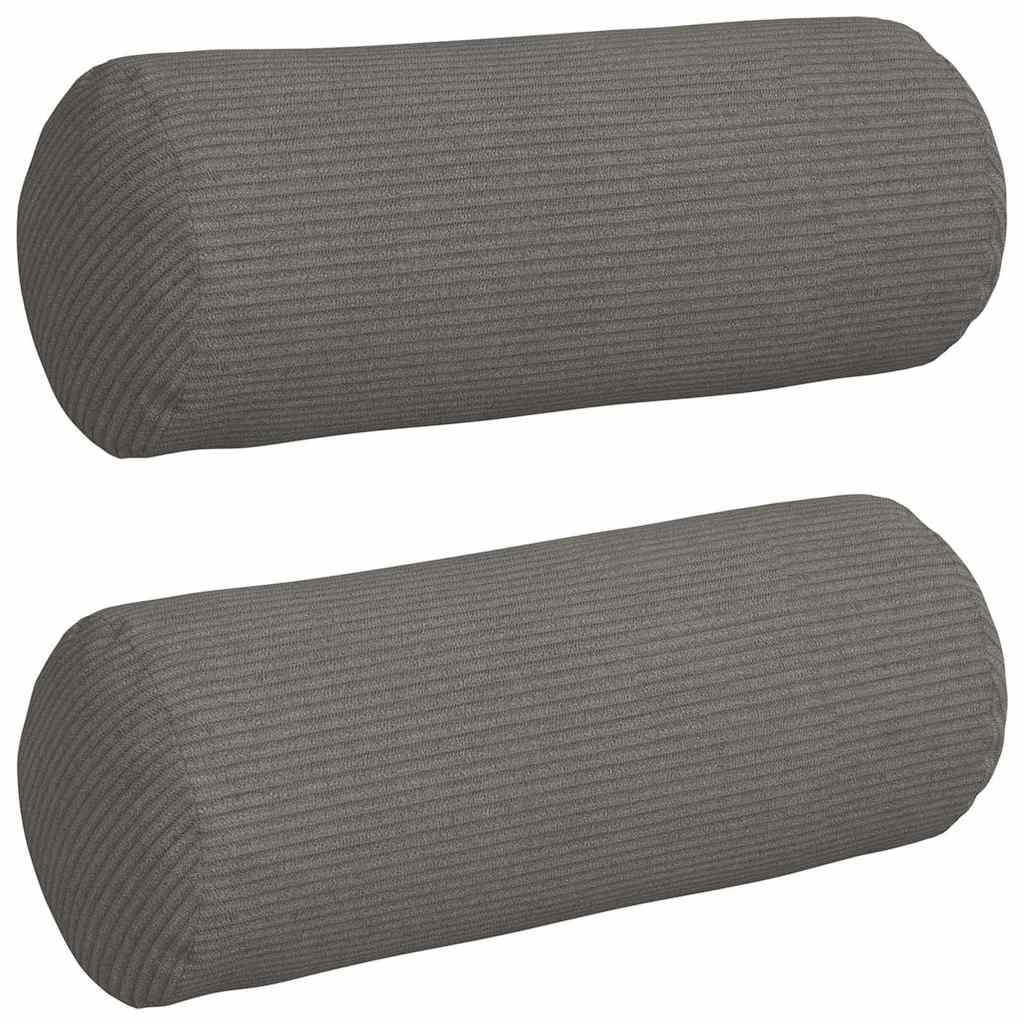Cuscini a rullo 2 pz Tessuto in Cords Grigio chiaro