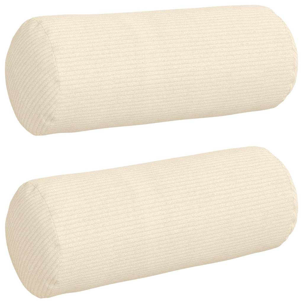 Cuscini a rullo 2 pcs Crema Ø 15 x 40 cm Tessuto in Cords