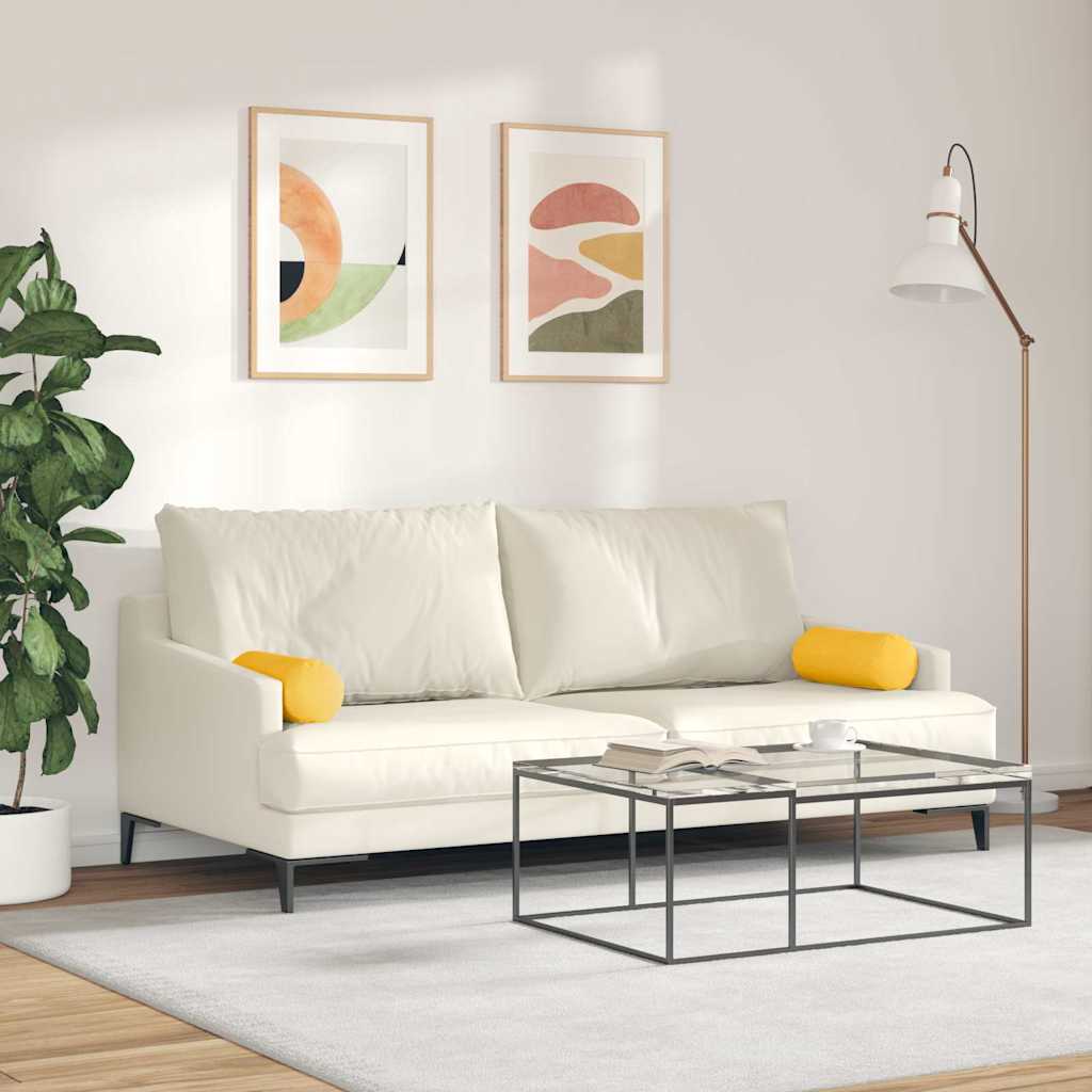 Cuscini a rullo 2 pcs Giallo Chiaro Ø 15 x 40 cm