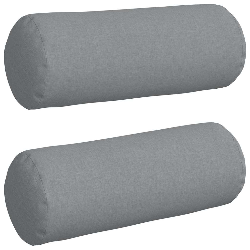 Cuscini a rullo 2 pz Tessuto Grigio chiaro Ø 25 x 70 cm