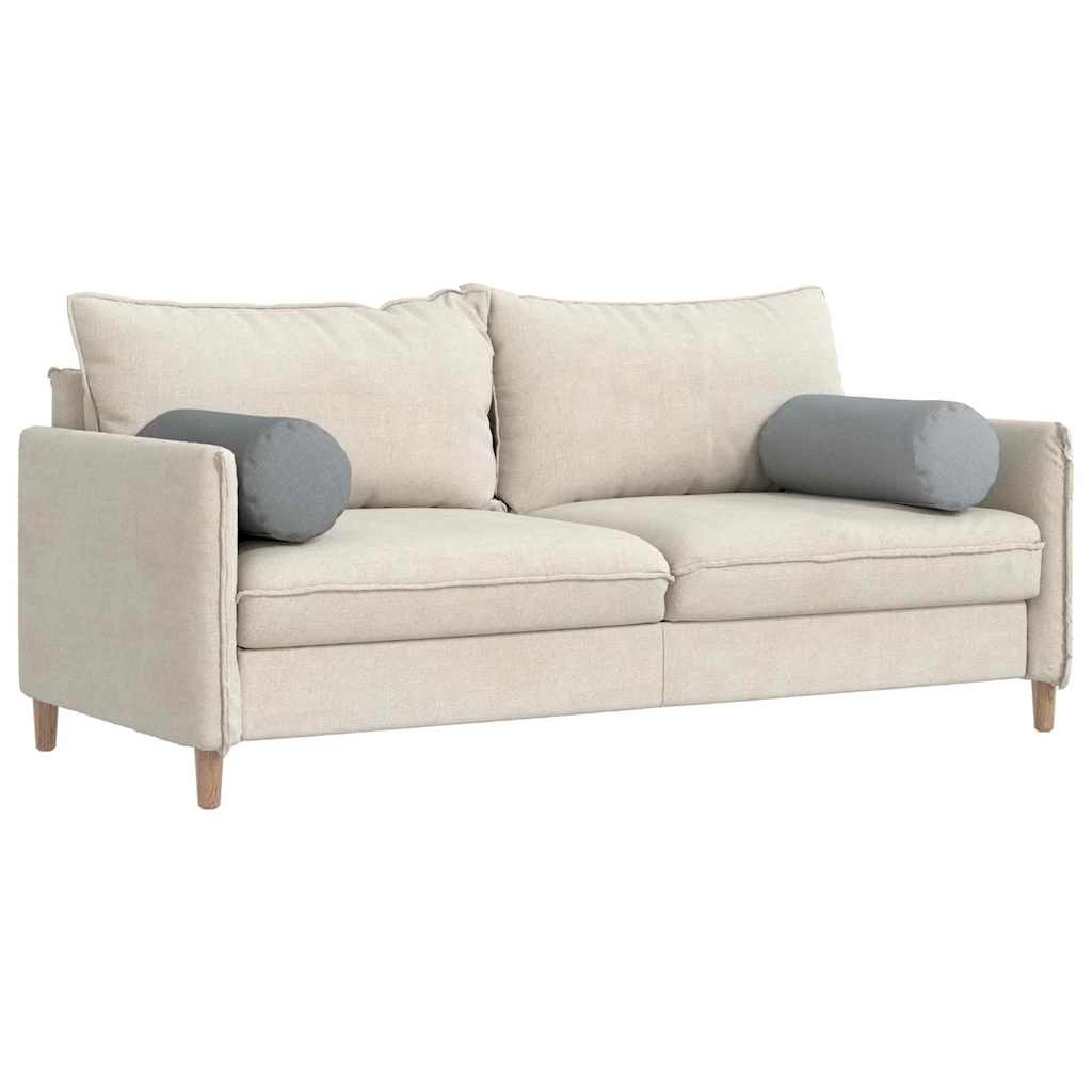 Cuscini a rullo 2 pz Tessuto Grigio chiaro Ø 25 x 70 cm