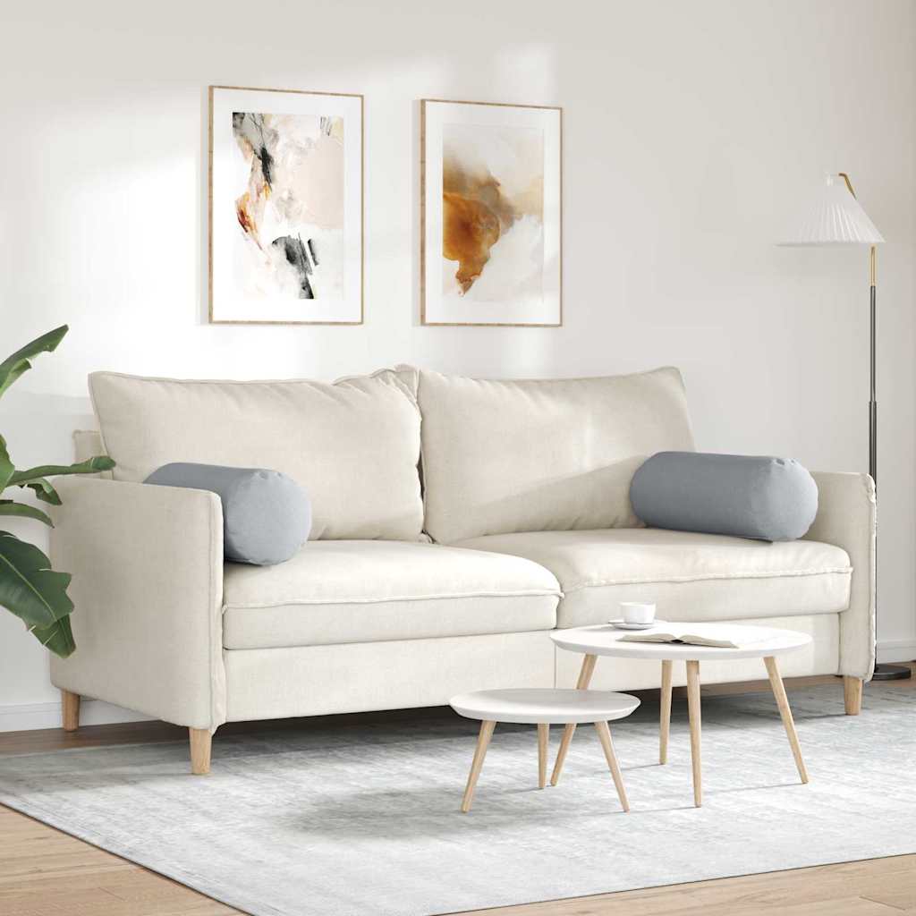 Cuscini a rullo 2 pz Tessuto Grigio chiaro Ø 25 x 70 cm