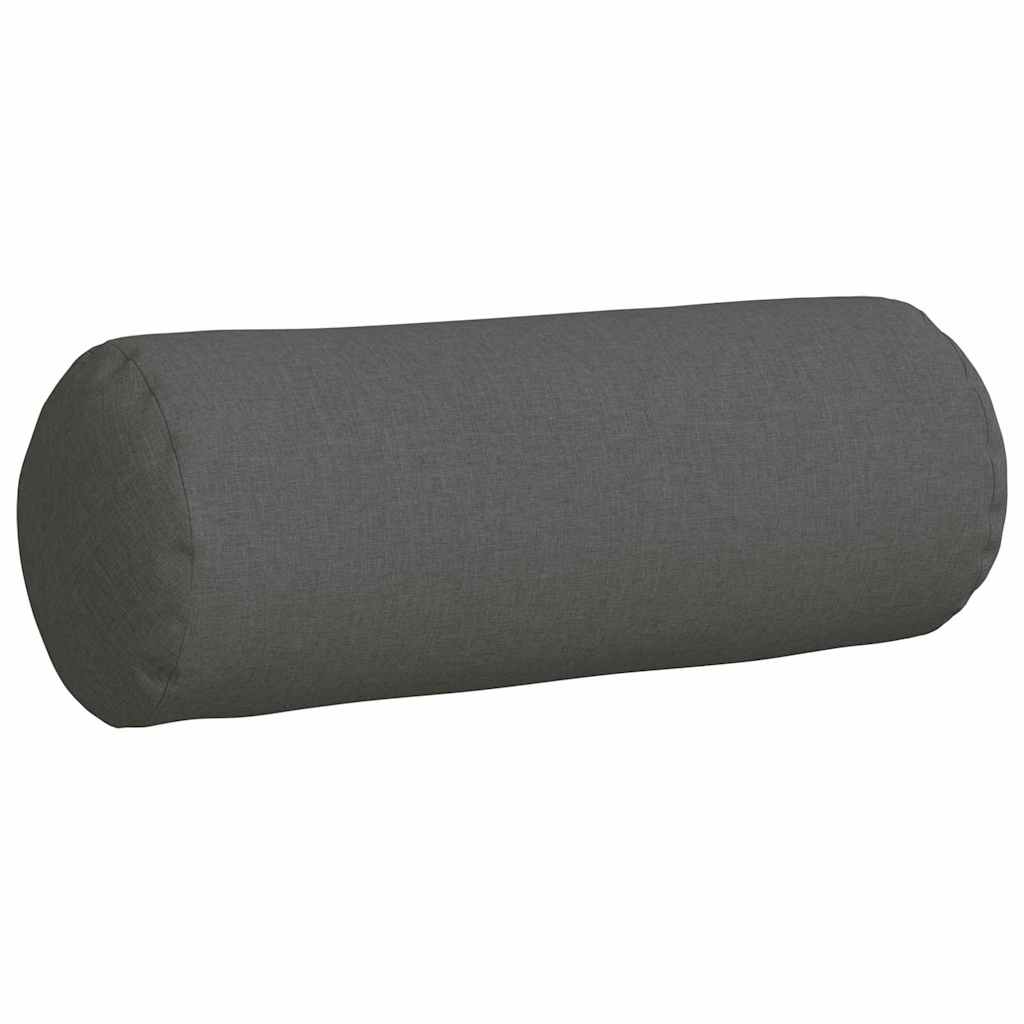 Cuscini a rullo 2 pz Tessuto Grigio scuro Ø 25 x 70 cm