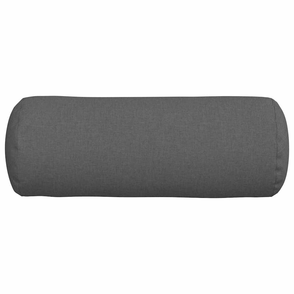 Cuscini a rullo 2 pz Tessuto Grigio scuro Ø 25 x 70 cm
