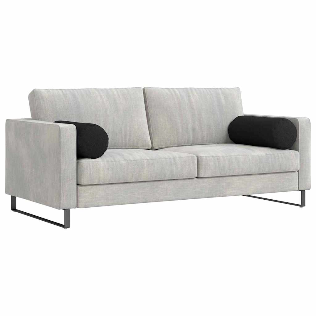 Cuscini a rullo 2 pz Tessuto Nero Ø 25 x 70 cm