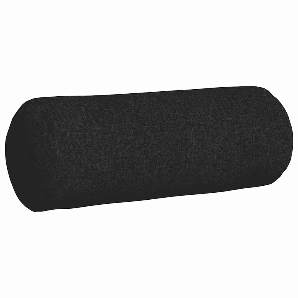 Cuscini a rullo 2 pz Tessuto Nero Ø 25 x 70 cm