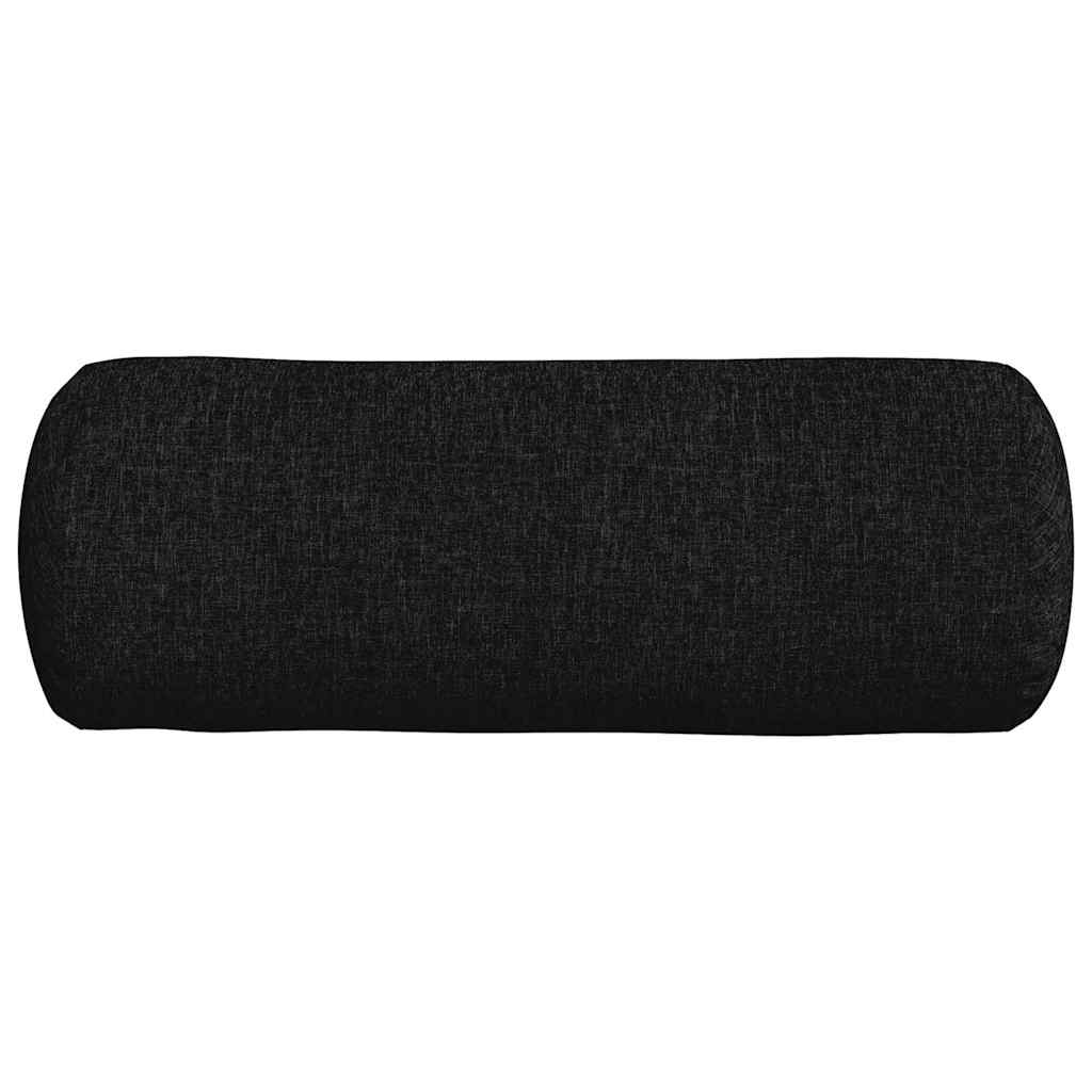 Cuscini a rullo 2 pz Tessuto Nero Ø 25 x 70 cm