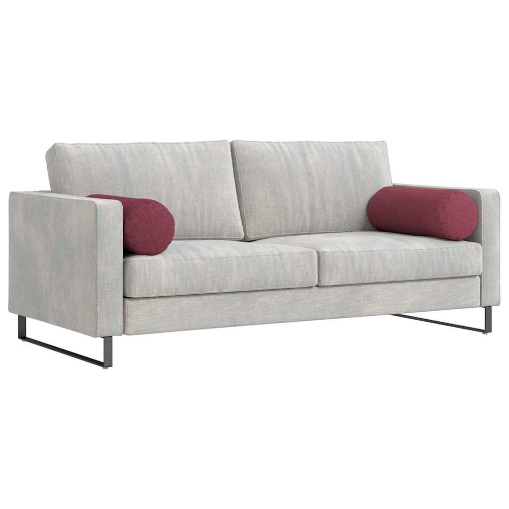 Cuscini a rullo 2 pz Tessuto Rosso Vino Ø 25 x 70 cm