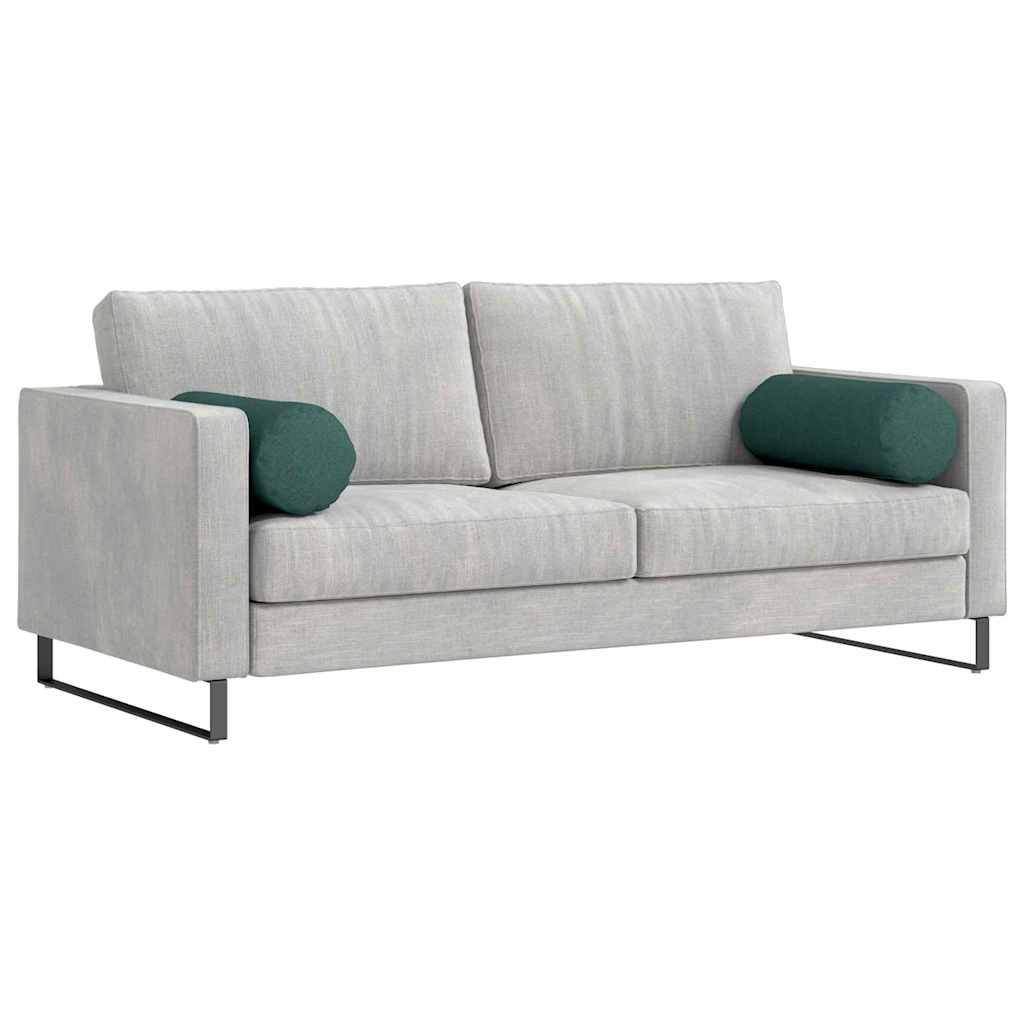 Cuscini a rullo 2 pz Tessuto Verde Scuro Ø 25 x 70 cm