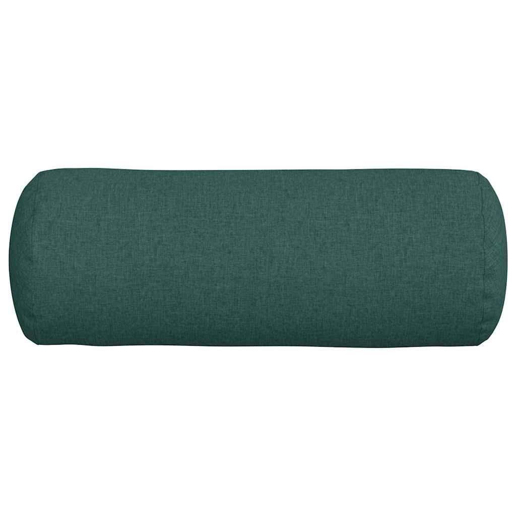 Cuscini a rullo 2 pz Tessuto Verde Scuro Ø 25 x 70 cm