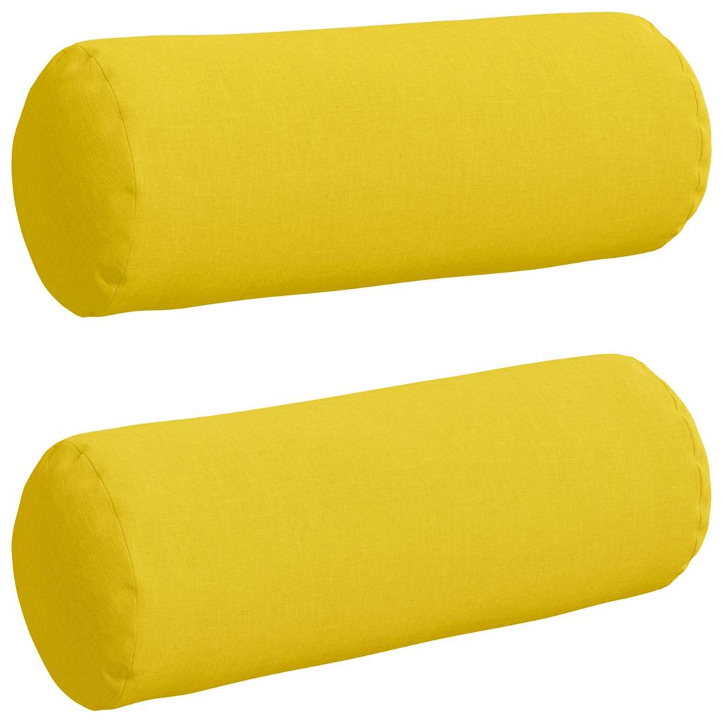 Cuscini a rullo 2 pz Tessuto Giallo Chiaro Ø 25 x 70 cm