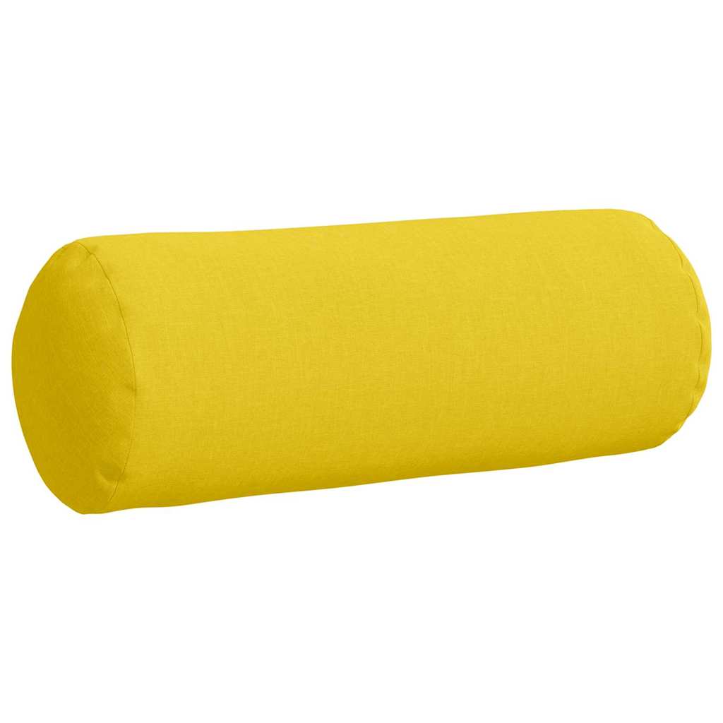Cuscini a rullo 2 pz Tessuto Giallo Chiaro Ø 25 x 70 cm