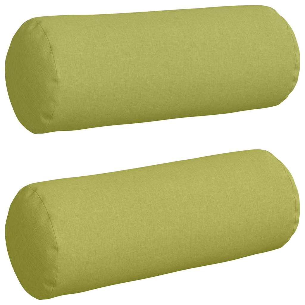 Cuscini a rullo 2 pz Tessuto Verde chiaro Ø 25 x 70 cm
