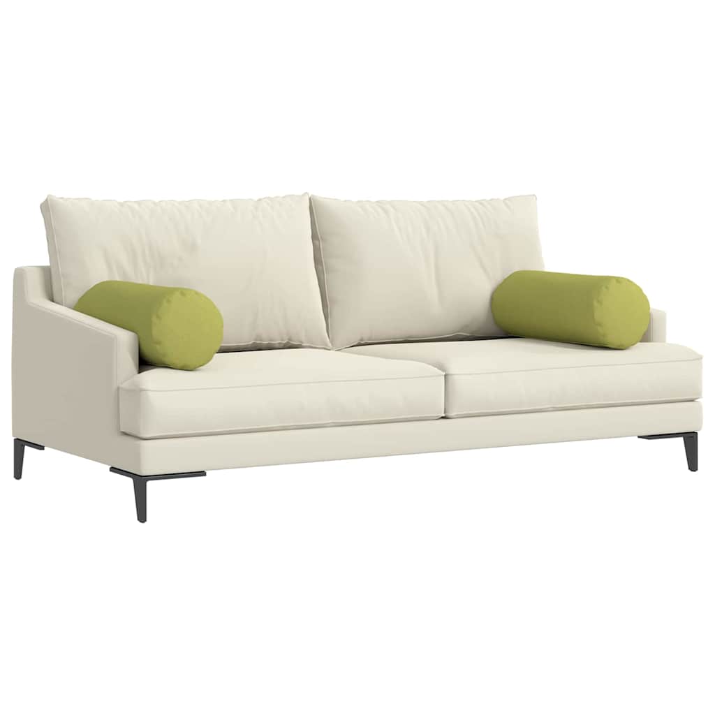 Cuscini a rullo 2 pz Tessuto Verde chiaro Ø 25 x 70 cm