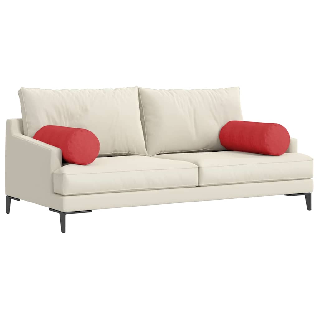 Cuscini a rullo 2 pz Tessuto Rosso Ø 25 x 70 cm