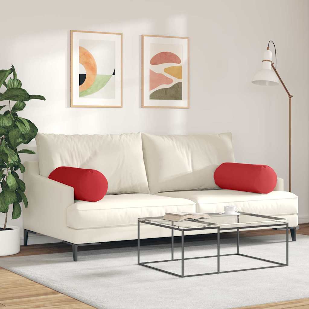Cuscini a rullo 2 pz Tessuto Rosso Ø 25 x 70 cm