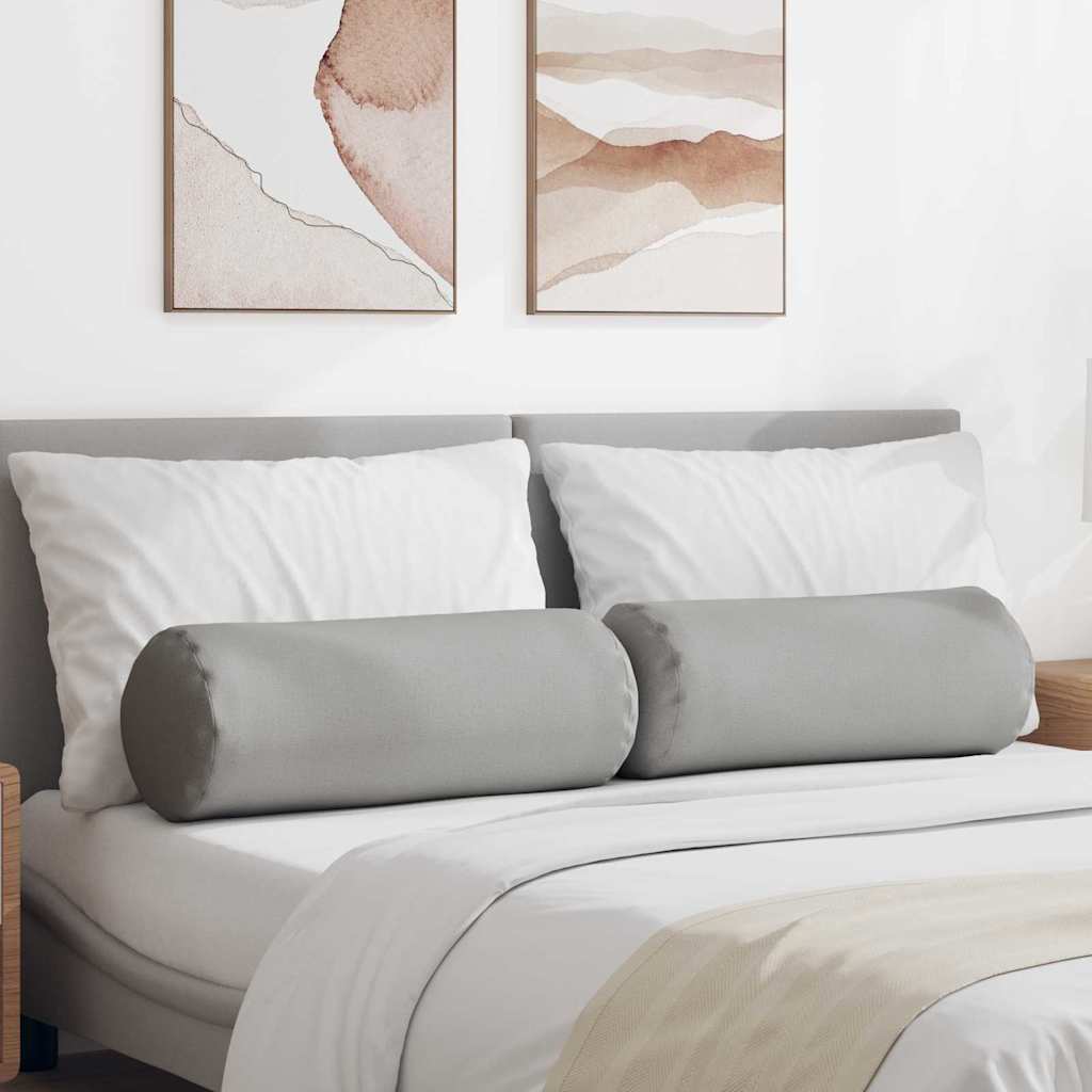 Cuscini a rullo 2 pz Tessuto Grigio Nuvola Ø 25 x 70 cm