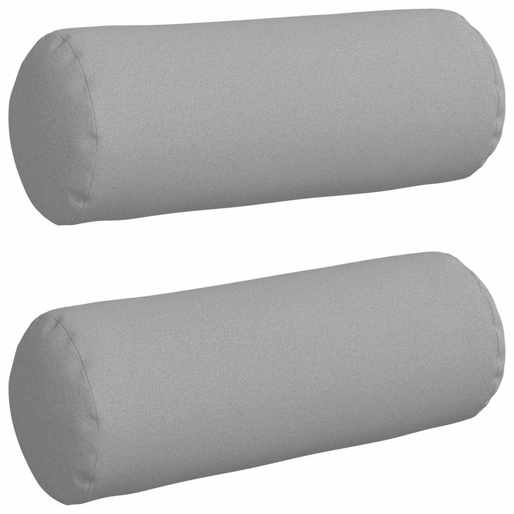 Cuscini a rullo 2 pz Tessuto Grigio Nuvola Ø 25 x 70 cm