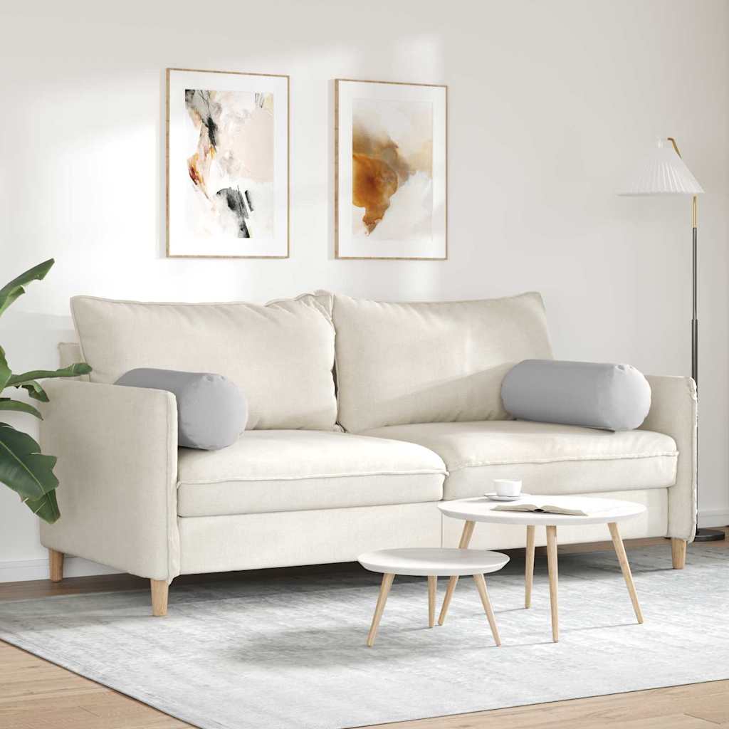 Cuscini a rullo 2 pz Tessuto Grigio Nuvola Ø 25 x 70 cm