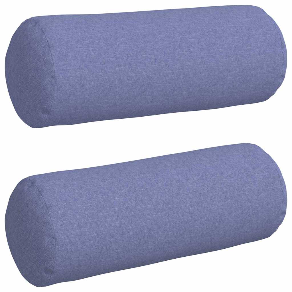 Cuscini a rullo 2 pz Tessuto Blu jeans Ø 25 x 70 cm