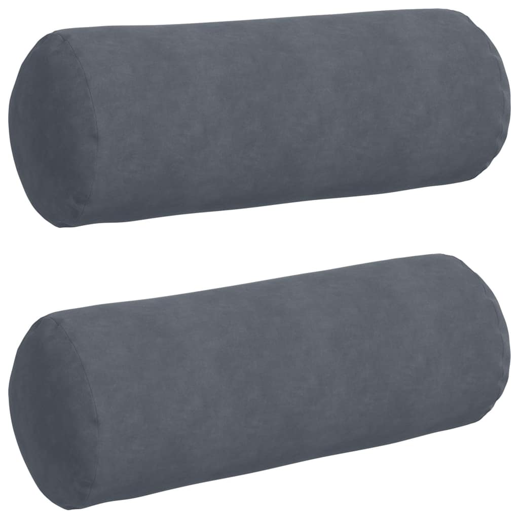 Cuscini a rullo 2 pcs Grigio scuro Ø 25 x 70 cm