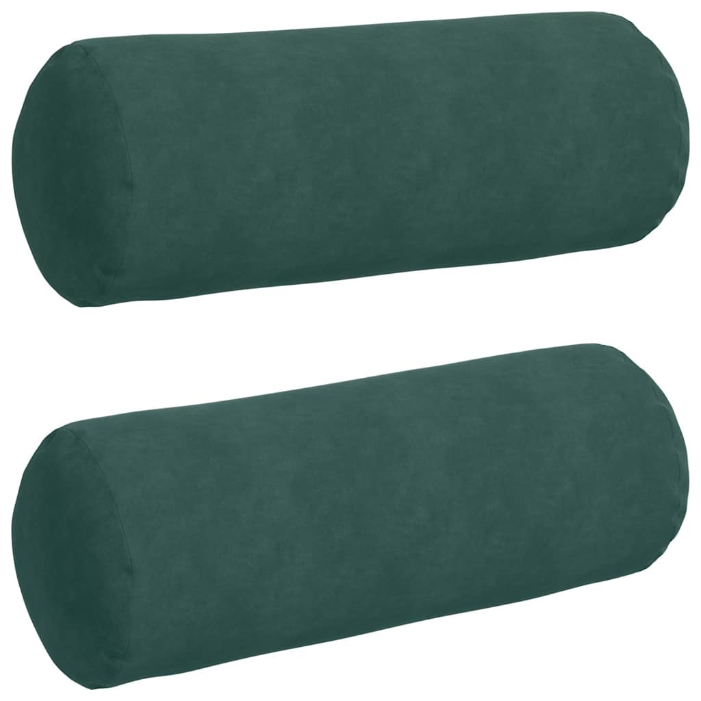 Cuscini a rullo 2 pcs Verde Scuro Ø 25 x 70 cm Tessuto in Cords