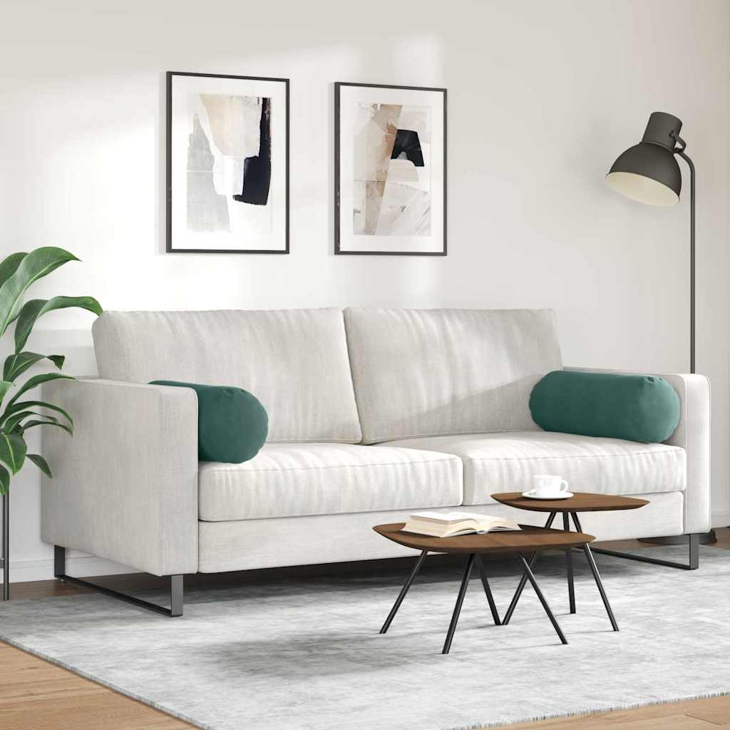 Cuscini a rullo 2 pcs Verde Scuro Ø 25 x 70 cm Tessuto in Cords