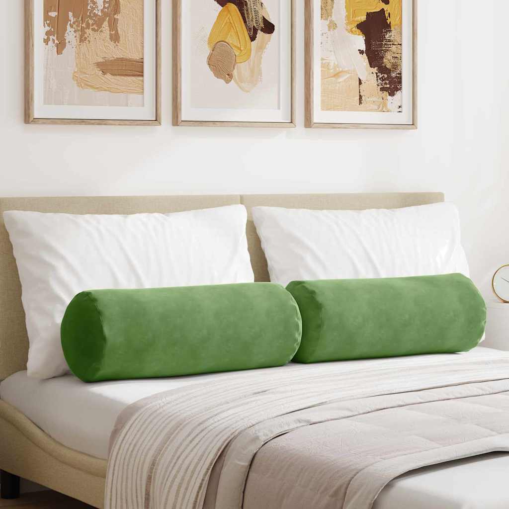 Cuscini a rullo 2 pcs Verde chiaro Ø 25 x 70 cm