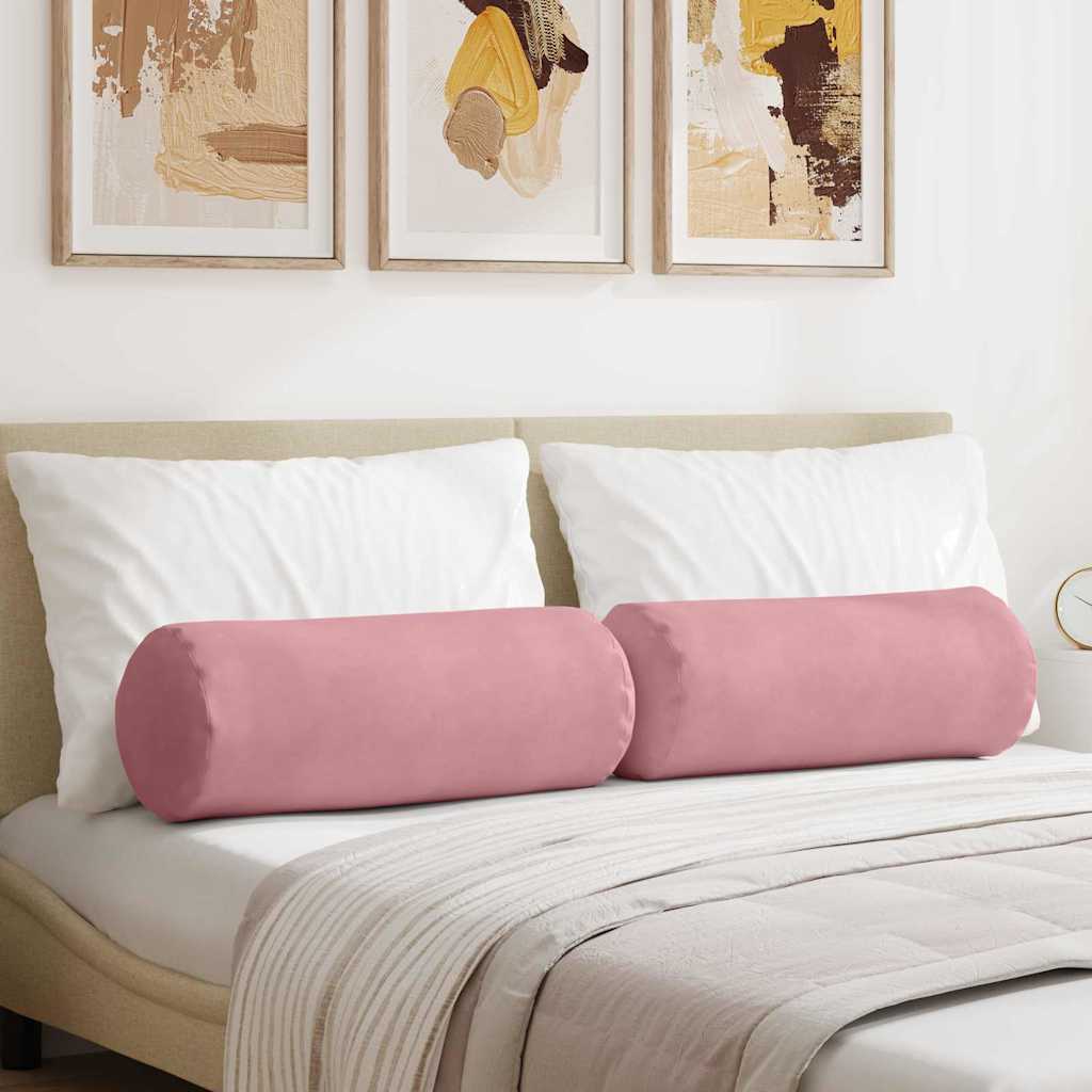 Cuscini a rullo 2 pcs Rosa Ø 25 x 70 cm Tessuto in Cords