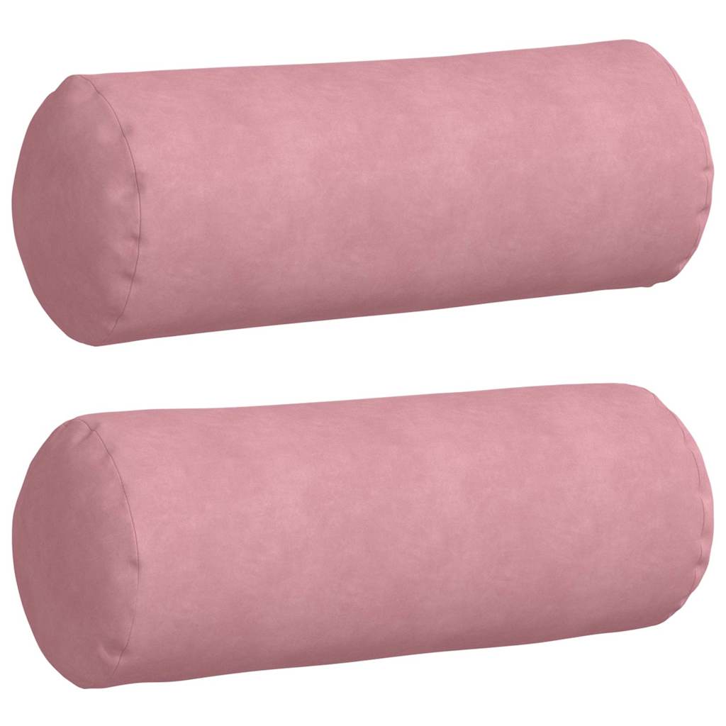 Cuscini a rullo 2 pcs Rosa Ø 25 x 70 cm Tessuto in Cords