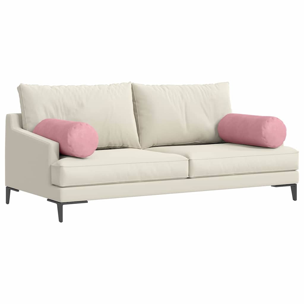 Cuscini a rullo 2 pcs Rosa Ø 25 x 70 cm Tessuto in Cords