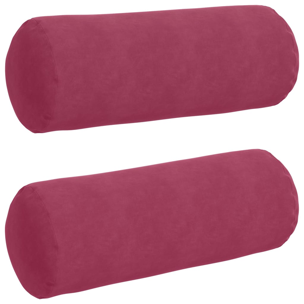 Cuscini a rullo 2 pcs Rosso Vino Ø 25 x 70 cm Tessuto in Cords