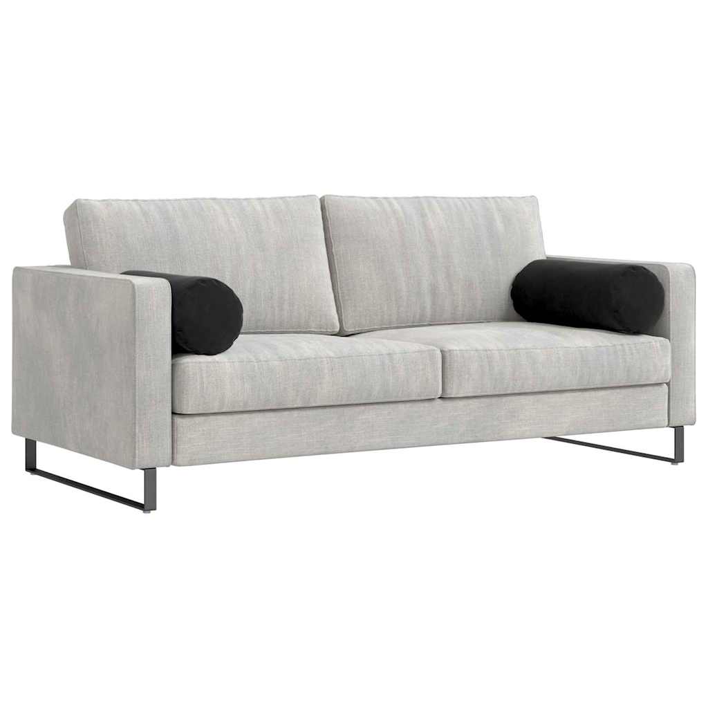 Cuscini a rullo 2 pcs Nero Ø 25 x 70 cm Tessuto in Cords