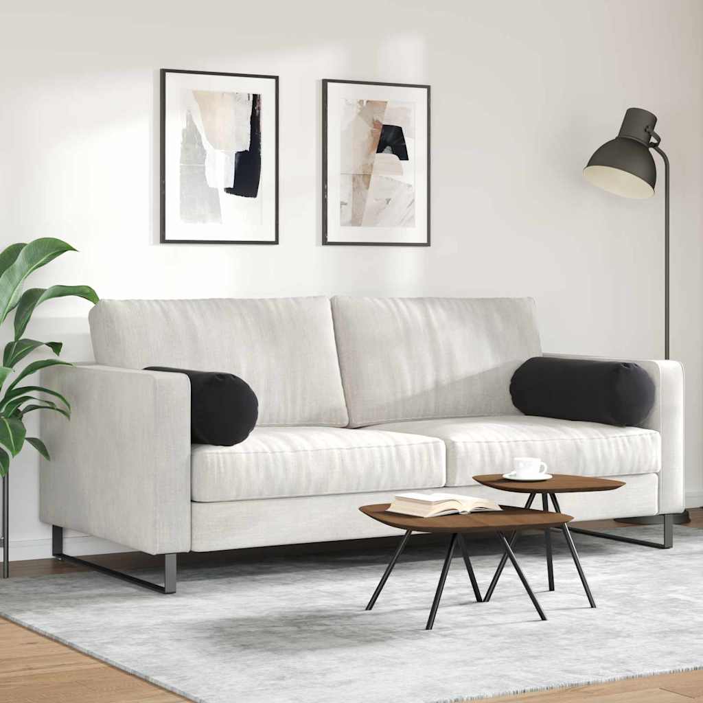 Cuscini a rullo 2 pcs Nero Ø 25 x 70 cm Tessuto in Cords