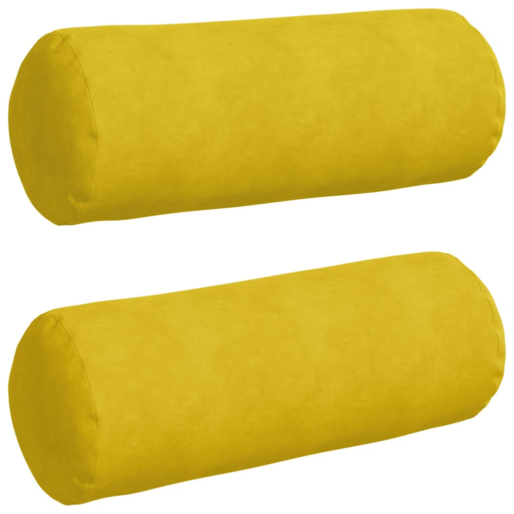 Cuscini a rullo 2 pcs Giallo Ø 25 x 70 cm Tessuto in Cords