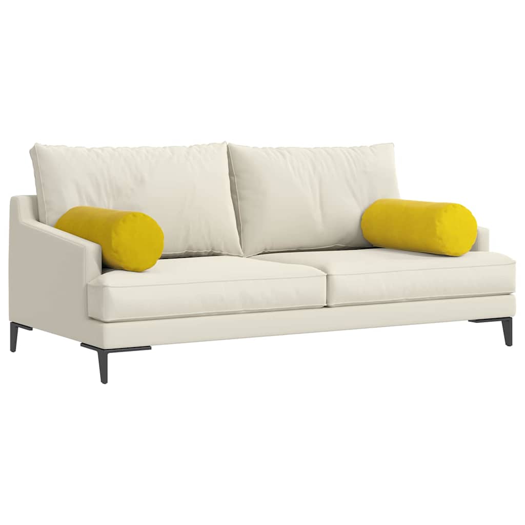 Cuscini a rullo 2 pcs Giallo Ø 25 x 70 cm Tessuto in Cords