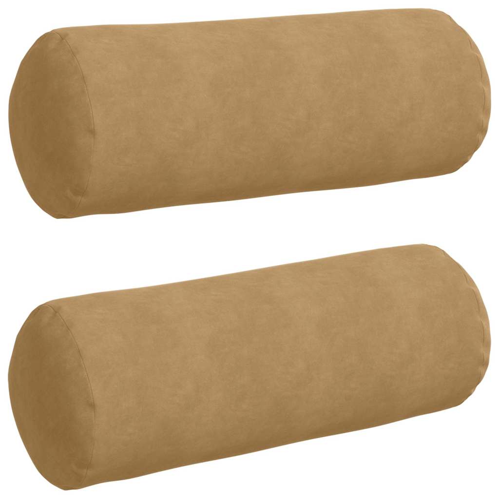 Cuscini a rullo 2 pcs Marrone Ø 25 x 70 cm Tessuto in Cords